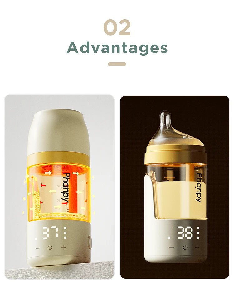 Anti Colic Milk Bottle New Custom Portable Smart Feeding Bottles Antifall Heater Thermostatic Water Bottle