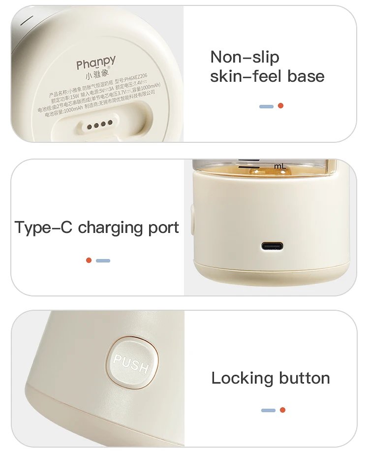 Anti Colic Milk Bottle New Custom Portable Smart Feeding Bottles Antifall Heater Thermostatic Water Bottle