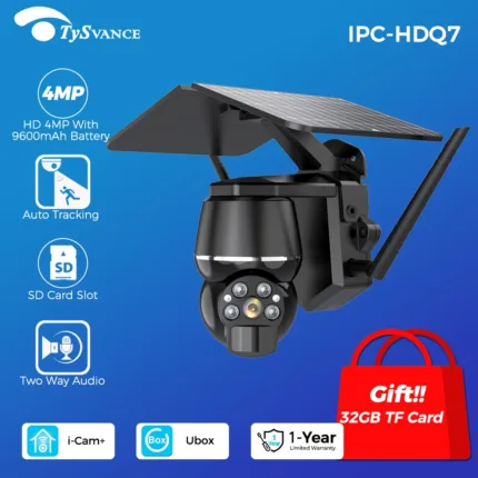 Ubox 4MP HD 4G Camera Outdoor PIR Wireless Security Surveillance Solar Panel Battery Powered IR Color IP Mini PTZ i-Cam+