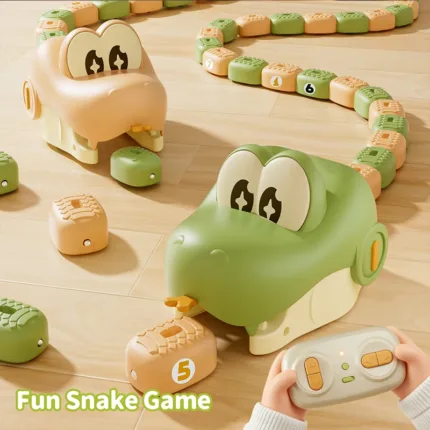 Remote Control Magnetic Eating Snake Toy Greedy Bean Chasing Game RC Car Interactive Educational Toy Children Christmas Gifts